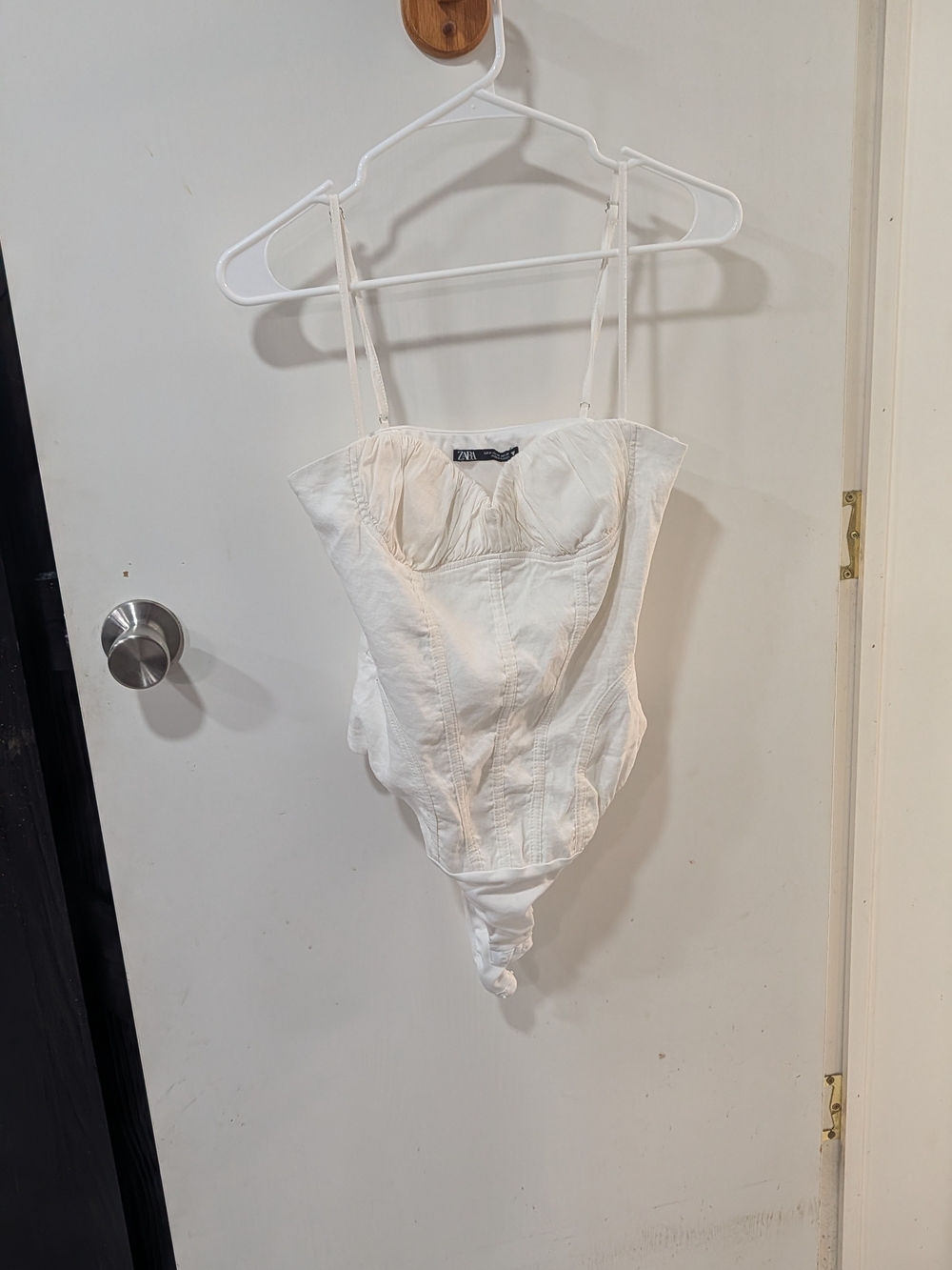 Zara Cream Ruched Bustier Top